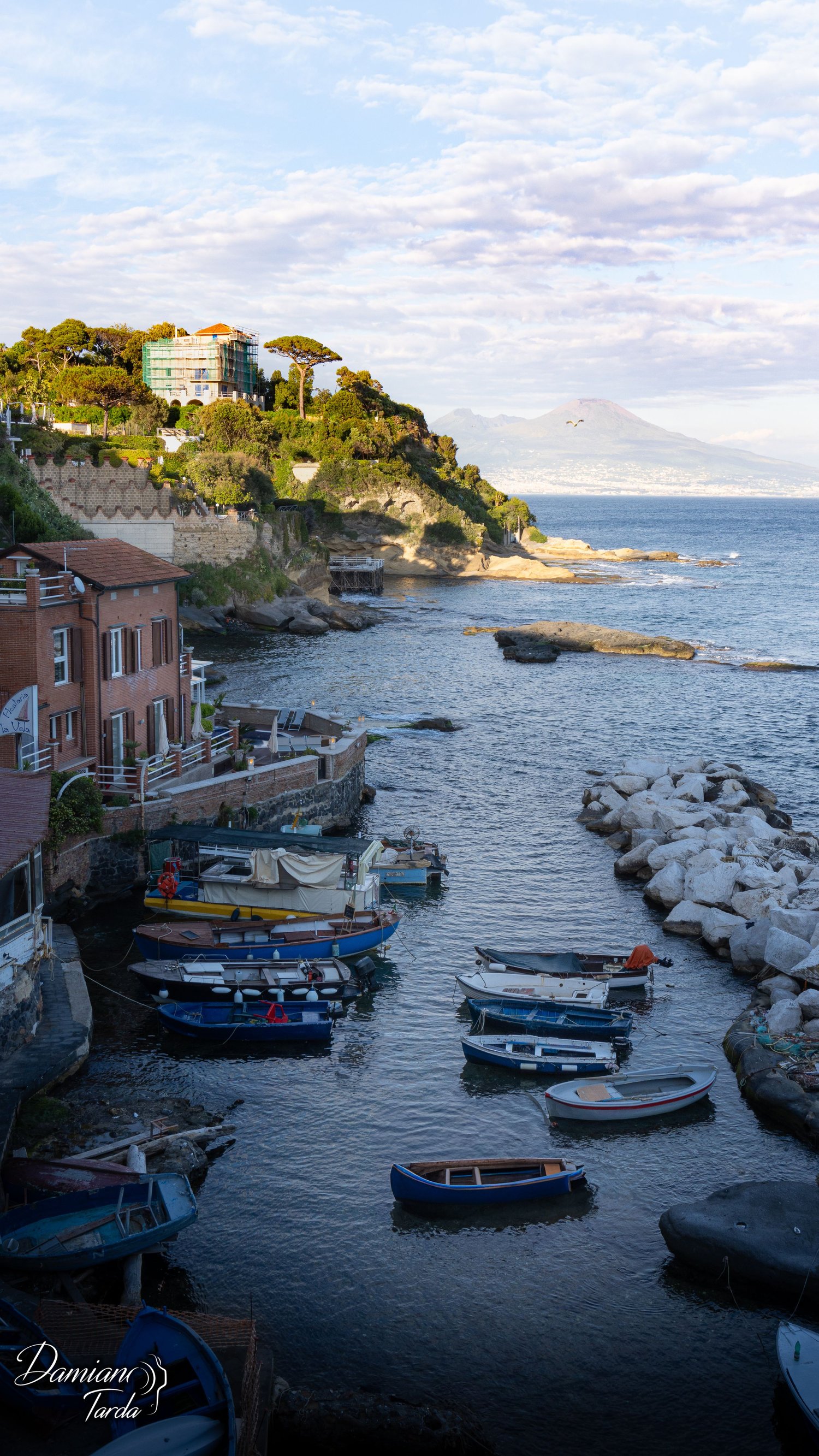 Fotografia di paesaggio, Napoli. Veduta Vesuvio e del golfo. Scattata da Marechiaro